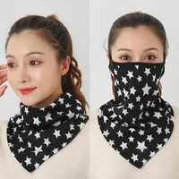 2020 winter warm face mask scarf women cotton print ring neck scarves foulard bandana men reusable outdoor sport riding masks