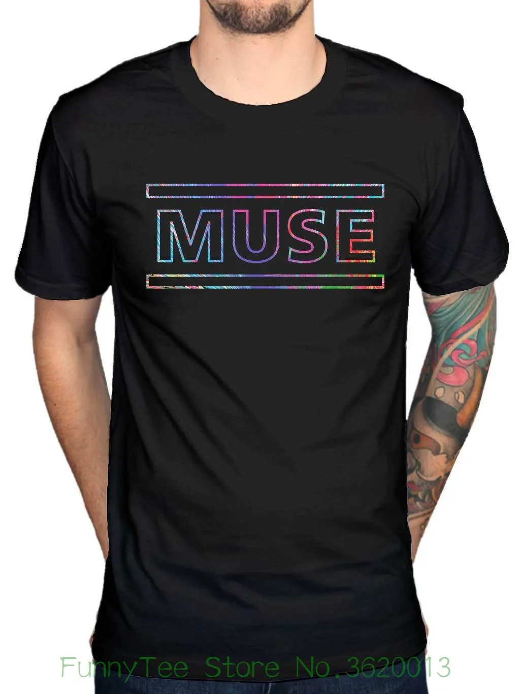 Официальный Muse 2-й законный логотип Футболка титры песни спектр металлическая