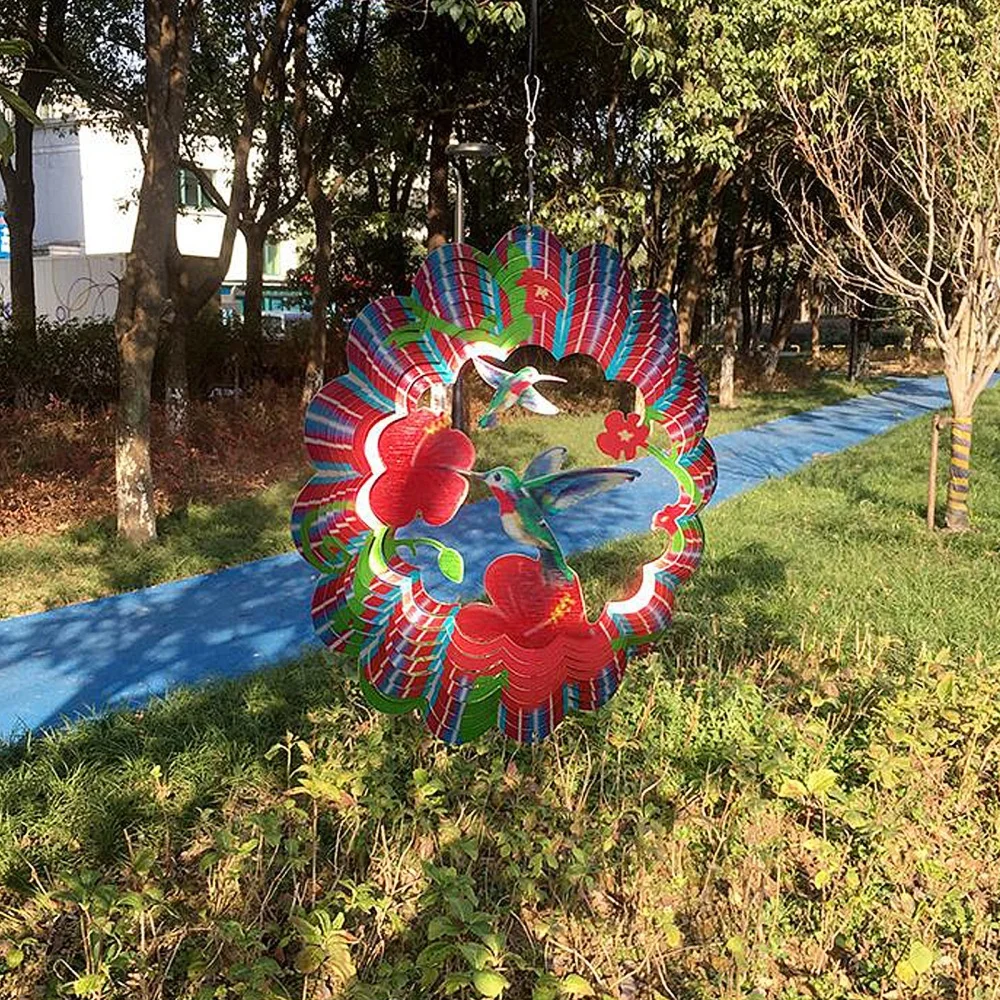 

Hanging Dynamic Rotating Wind Speed Spinner Metal Sheet 3D Outdoor Yard Pendant Good Wishes And Gifts Garden Decoration