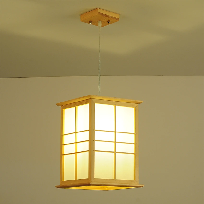 買取 日本の木材ランタンペンダントライトレストラン料理寿司ダイニングルームベッドルームリビングルーム北欧ぶら下げライト照明