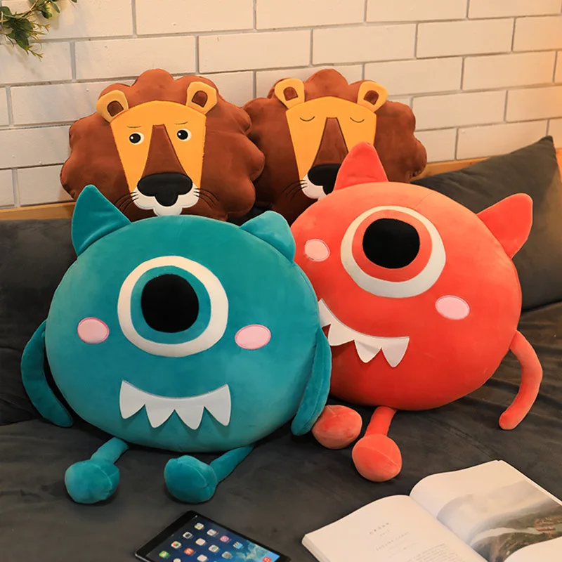 Новый стиль Мультяшные животные бросающая подушка Лев бигглаз милые плюшевые