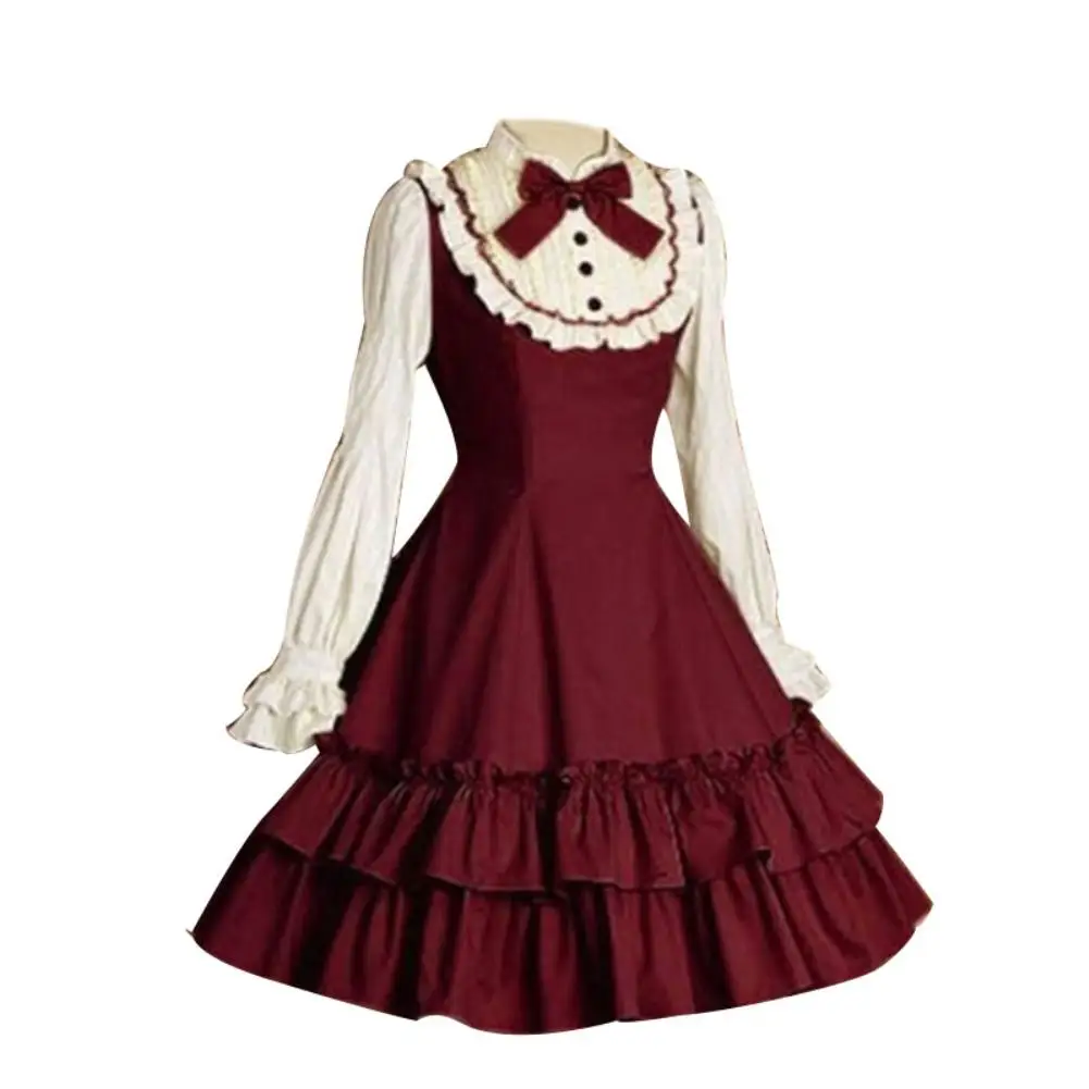 Женское многослойное платье с бантом вечернее средней длины длинными рукавами