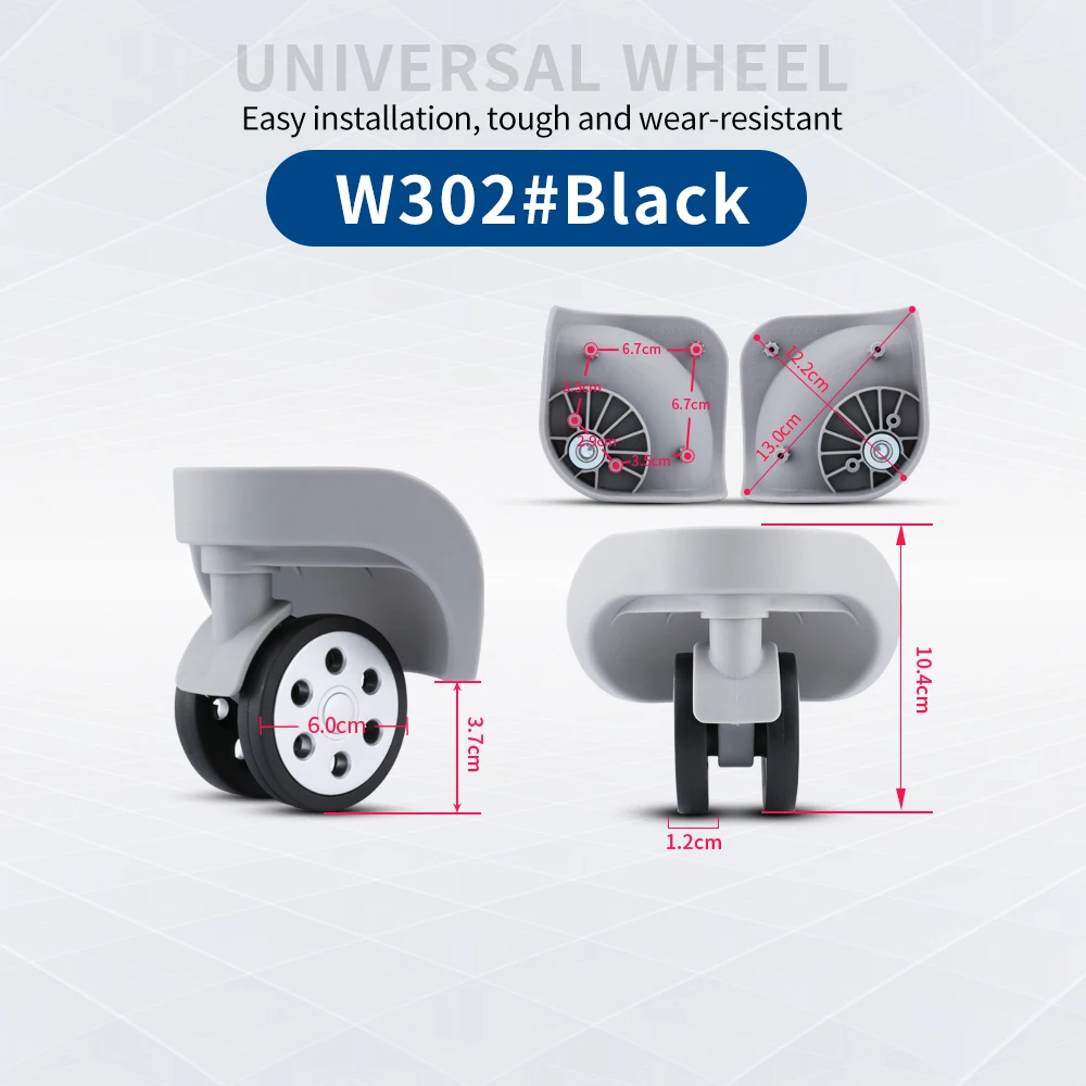 TANGYIPIN W302 Suitcase wheels repair parts luggage trolley cases universal accessories high-quality tough grey double-row wheel