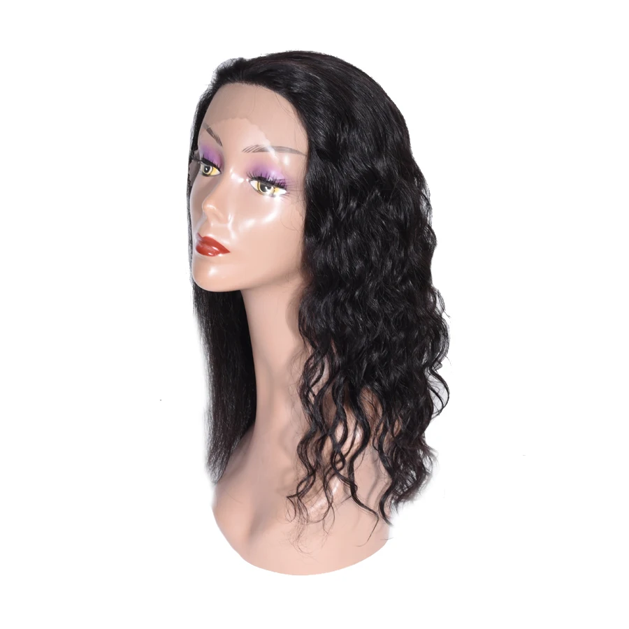 16 дюймов влажные и волнистые человеческие волосы парики прямые после влажной