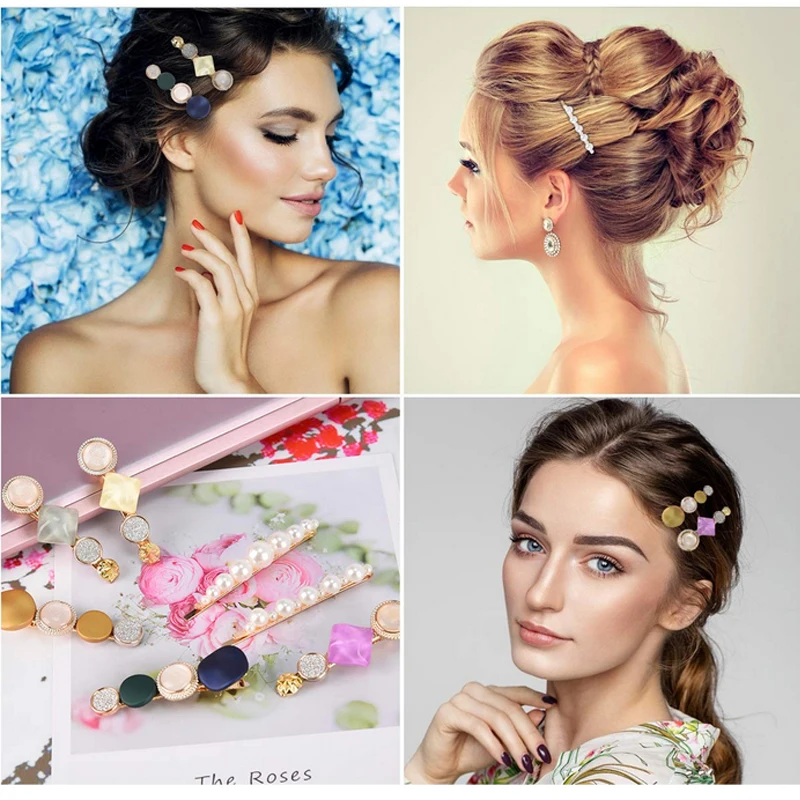 

Hot Style Pearl Hair Clips For Women Handmade Gorgeous Hairpin Hair Sticks Boho Jewelry Romantic Hair Clip Accessories Tiara Set
