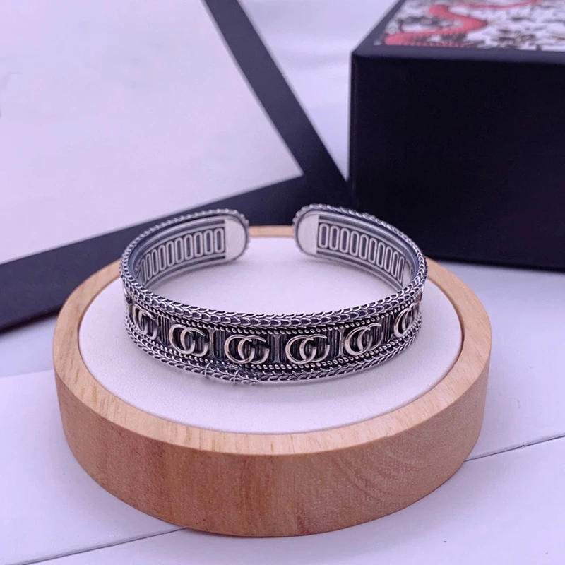 

Ag925 Sterling Silver Cuban Snake G Couples The Bracelet Men And Women Luxury Exquisite Fashion Retro Charm Monaco Jewelry Gift