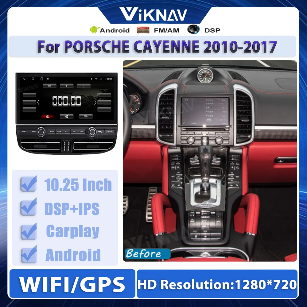 Autoradio Android da 12.3 pollici per Porsche Cayenne 2010-2017 navigazione Gps DVD lettore multimediale Radio Audio Autoradio unità principale