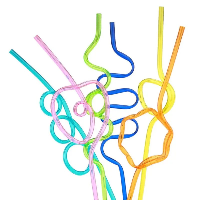 Crazy Loop Straws (Pack of 50) Silly Colorful Reusable Drinking Mega Pack BPA and PFOA Free | Дом и сад