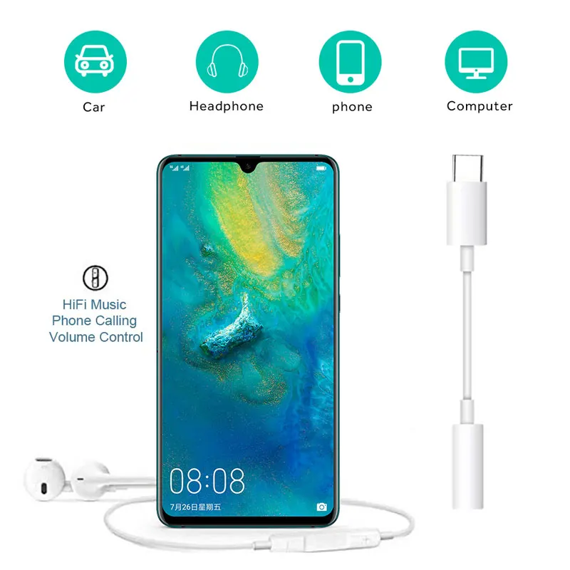 JOYKER Тип C 3 5 разъем для наушников кабель Переходник USB на мм AUX Наушники Адаптер Huawei