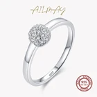 Ailmay серебряное Сверкающее обручальное кольцо из серебра 925 пробы