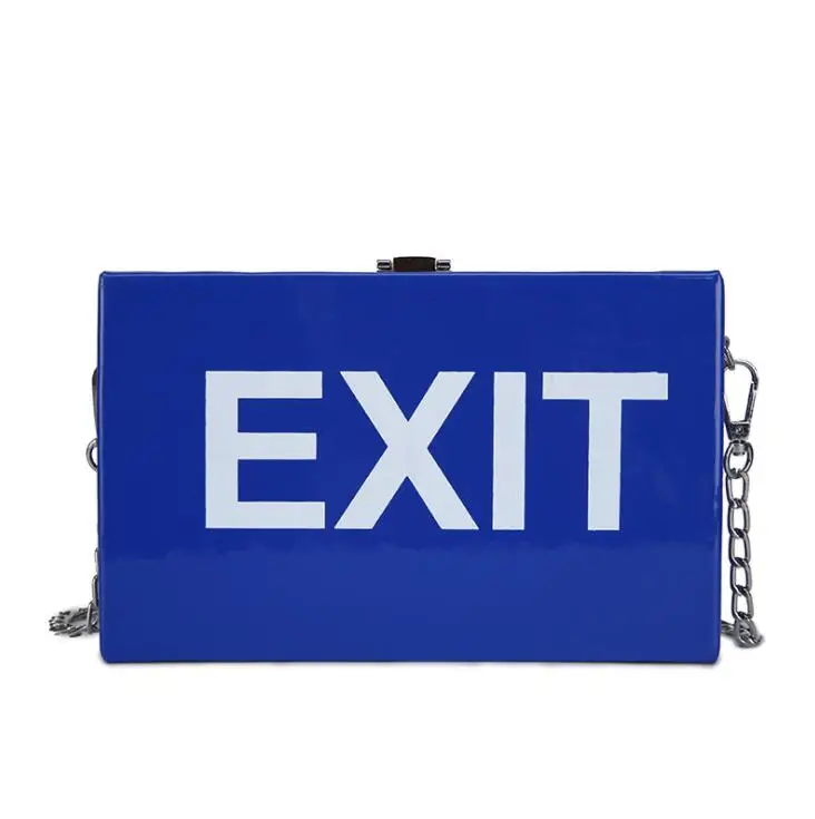 

Women Pu Leather Shoulder Bag Girls Small Box Shape Clutch Bag Women Chain Messenger Bags Ladies Exit Letter Print Crossbody Bag