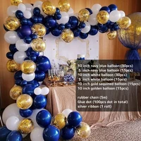 123 pcs navy blue gold metallic balloon arch kit wedding birthday party macaron latex confetti balloons garland decor supplies