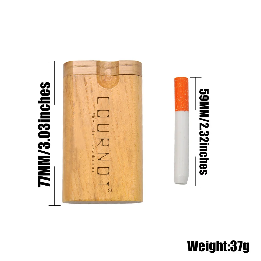 COURNOT Wood Dugout Digger One Hitter Pipe из натурального дерева коробка для хранения с
