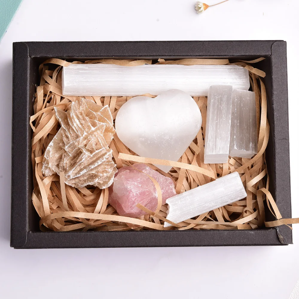 

1 SET Gypsum ore mark Stone Collection Art Ornament Decoration Set Gifts Stones And Crystals Natural Stones Minerals