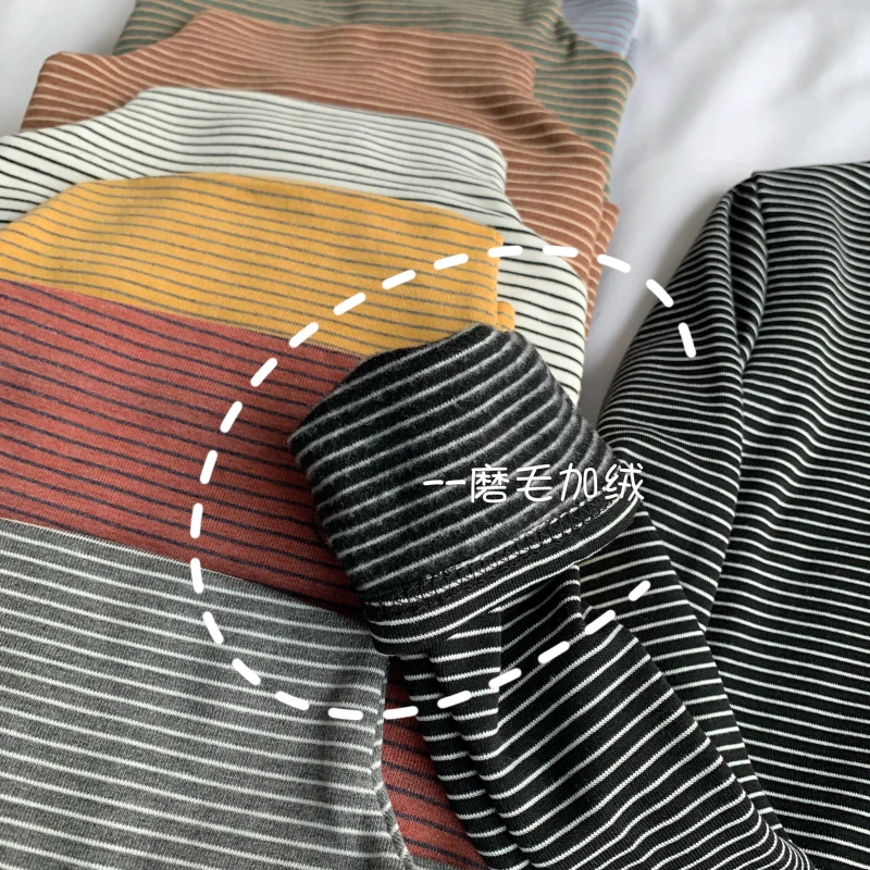 Женская бархатная футболка в полоску с длинным рукавом|Футболки| |