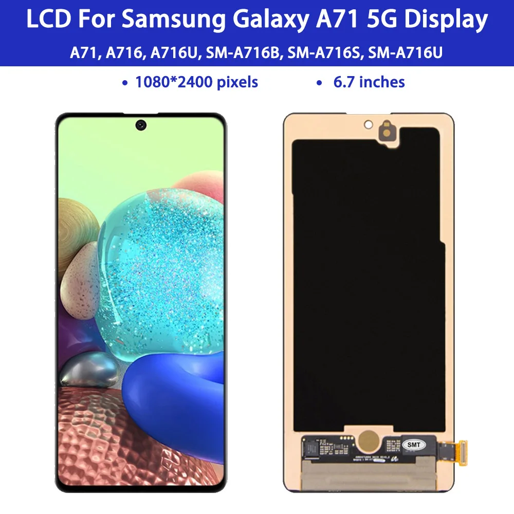 Pantalla LCD Original de 6,5 pulgadas para m&oacute;vil, montaje de digitalizador t&aacute;ctil para Samsung Galaxy A71, 5G, A716, A716B, A716U-1