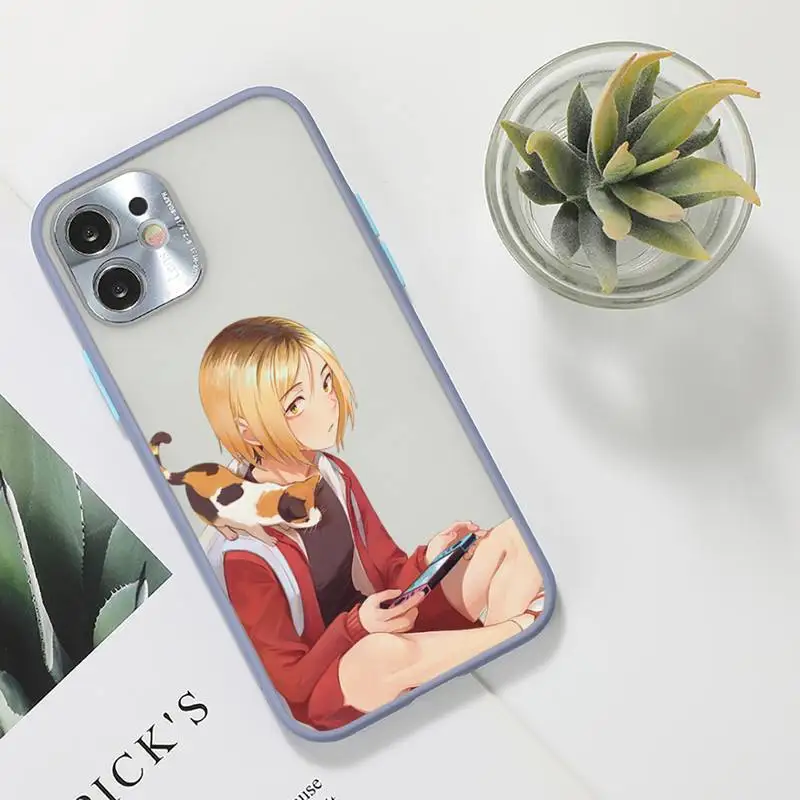 

Kenma Kozume Haikyuu!! Phone Case For iPhone 12 11 Mini Pro XR XS Max 7 8 Plus X Matte transparent Gray Back Cover