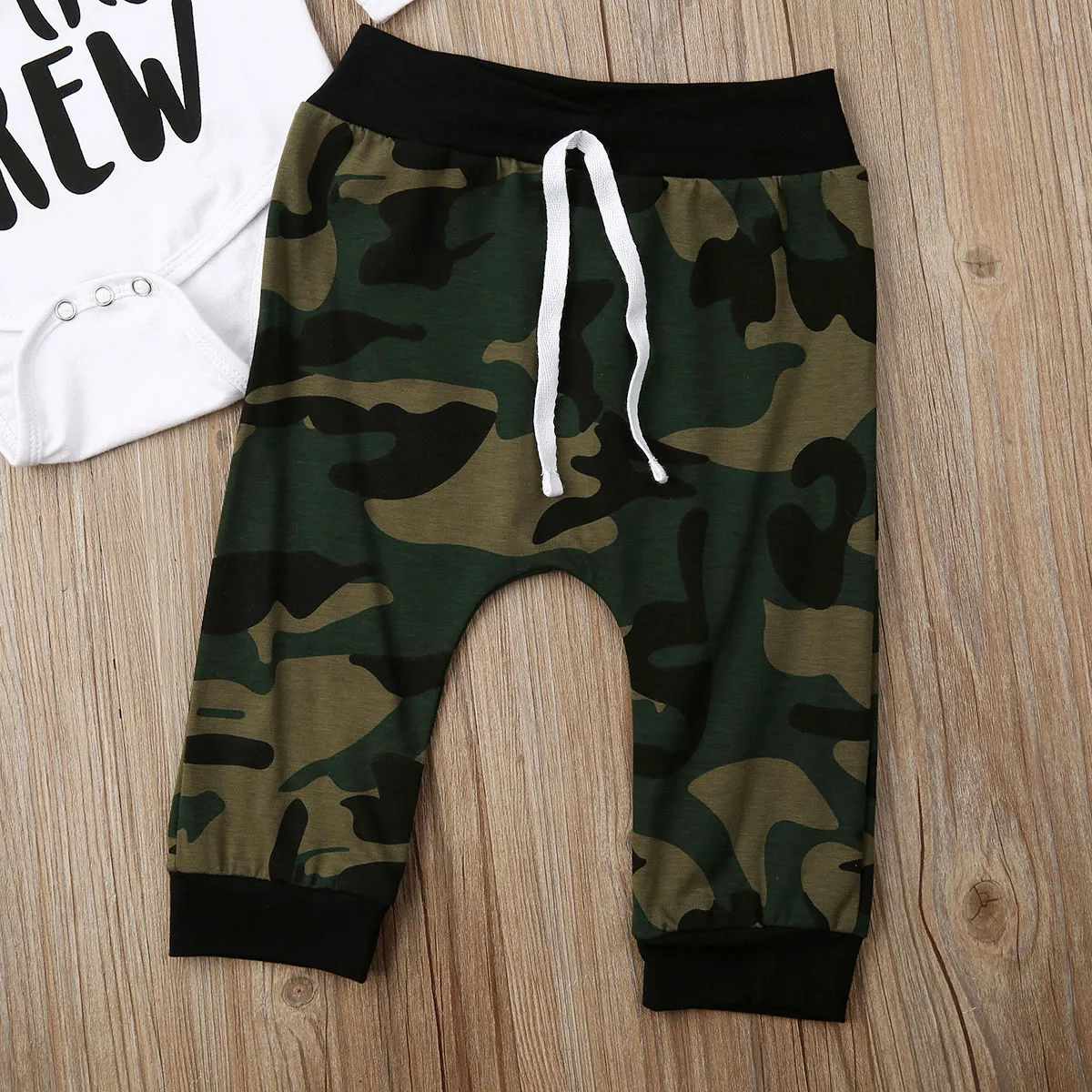 

Pudcoco Camo Clothes Set for Newborns Baby Boy Camouflage Outfit Tops Letter Print Long Sleeve Romper + Pants Leggings+Hat Set