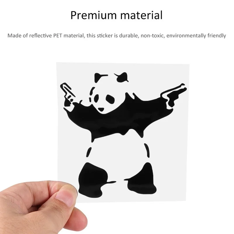 

Cute 2 Guns Panda 3D Reflective Non-Toxic Moisture Proof Car Windscreen Window Doors Funny Sticker Decal Decoration Crafts