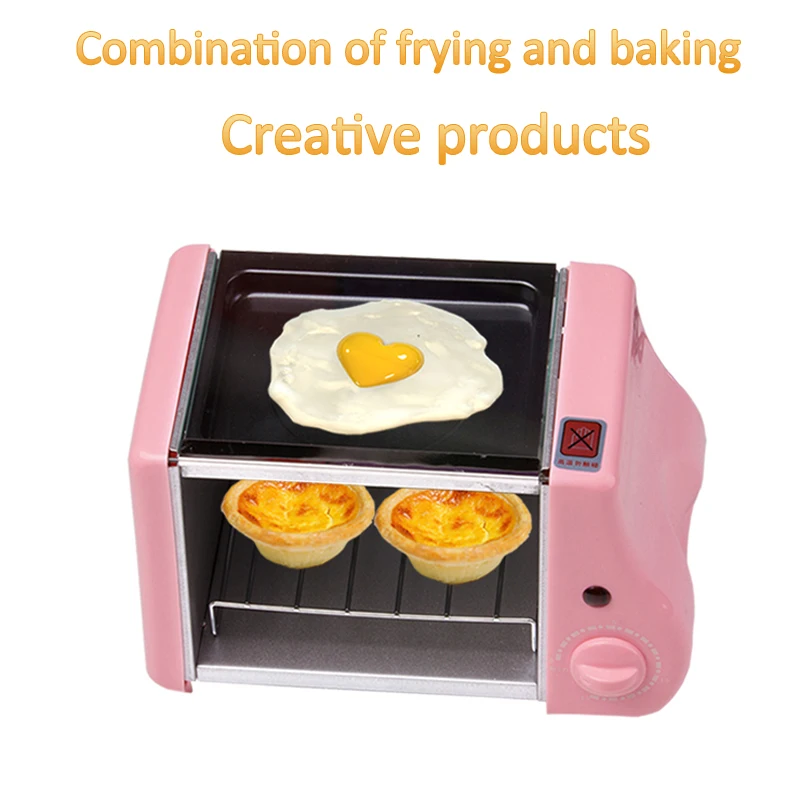

Милая Мини-духовка для жарки выпечки два в одном машина для завтрака многофункциональная ростер для хлеба 1-15 мин таймер обжарочная машина 220 Вт 220 В