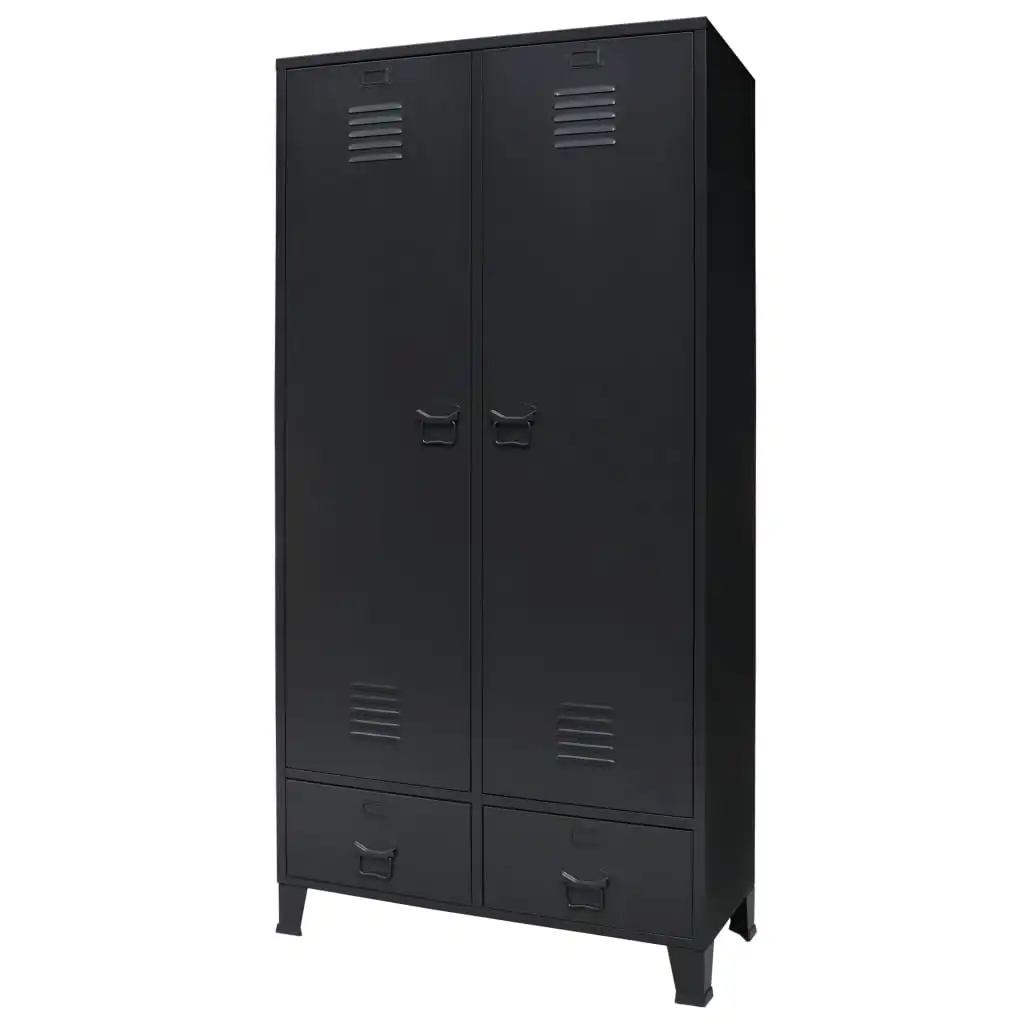 

Wardrobe Metal Industrial Style 35.4"x15.7"x70.9" Black