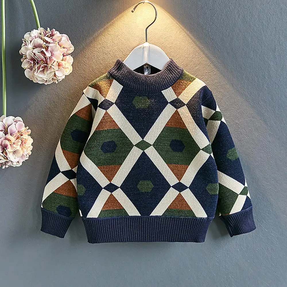 Детская одежда на Рождество мягкие свитера для мальчиков и девочек вязаные