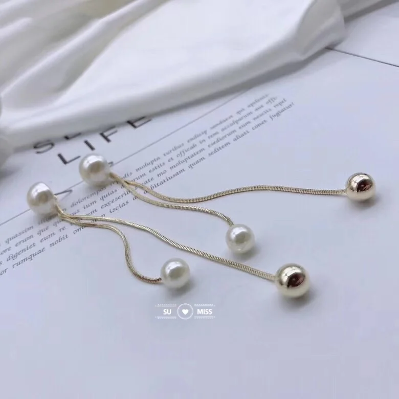 Бесплатная доставка модные висячие серьги подвески Золотая длинная цепочка