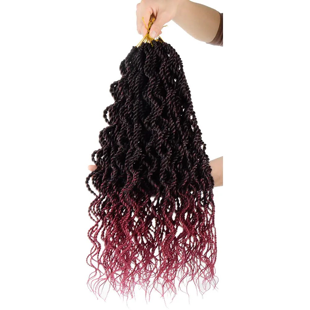 18 дюймовые волнистые Сенегальские крученые крючком волосы кудрявые концы для