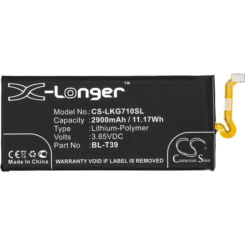 

Cameron Sino 2900mAh Battery For LG G7 Plus ThinQ,G710EM,G710N,Judy,LMG710AWMH,BL-T39,EAC63878401.etc