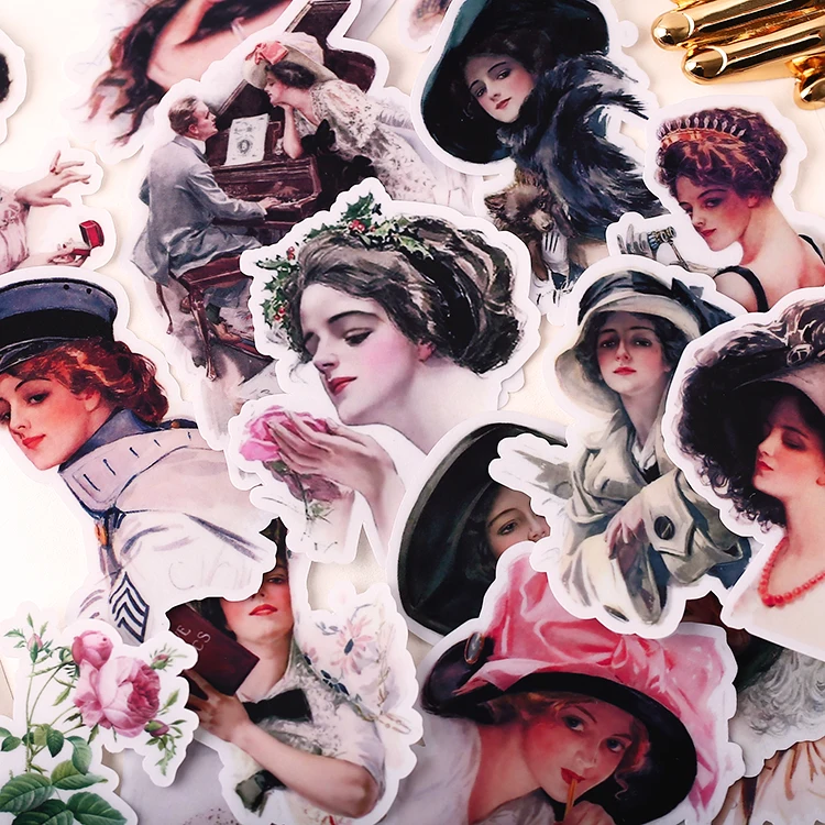 52 шт. в стиле ретро для девочек Бумага Стикеры s ремесла и Скрапбукинг детские