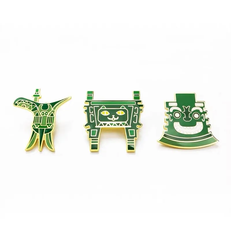 

HOSENG Museum Cultural Artist Green Tripod AX Badge Elegant Metal Brooch Souvenir Birthday Gift Enamel Jewelry Pin HS_512