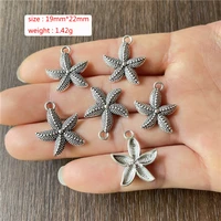 250pcs charm starfish ocean pendant alloy accessories for jewelry making diy handmade bracelet necklace material wholesale