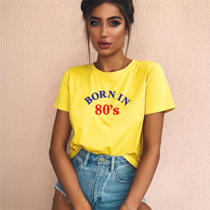 Футболка желтая Высококачественная футболка из чесаного хлопка Женская мода 2020