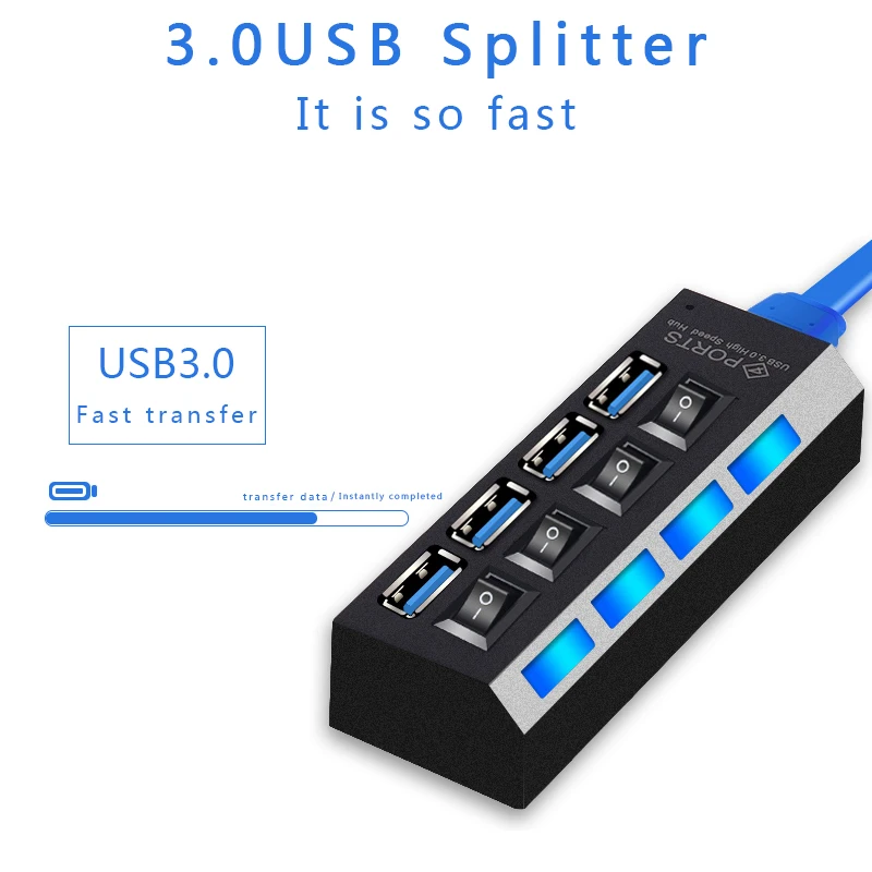 Высокоскоростной Micro Mini 4 порта 2,0 usb-хаб сплиттер адаптер для ноутбука ПК ноутбук приемник периферийные устройства для компьютера аксессуары