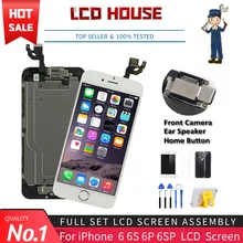Complete LCD For iPhone 6 6S Plus Display LCD Touch Screen Digitizer Assembly Replacement Full Set Ecran with Home Button+Camera