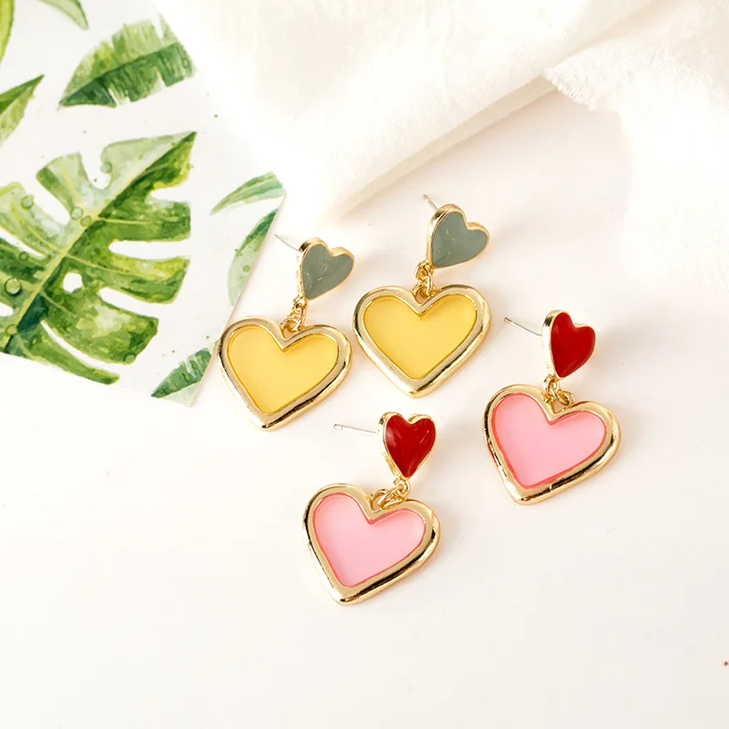Popular web celebrity with geometric earring the stylish joker color transparent pendant jewelry accessories