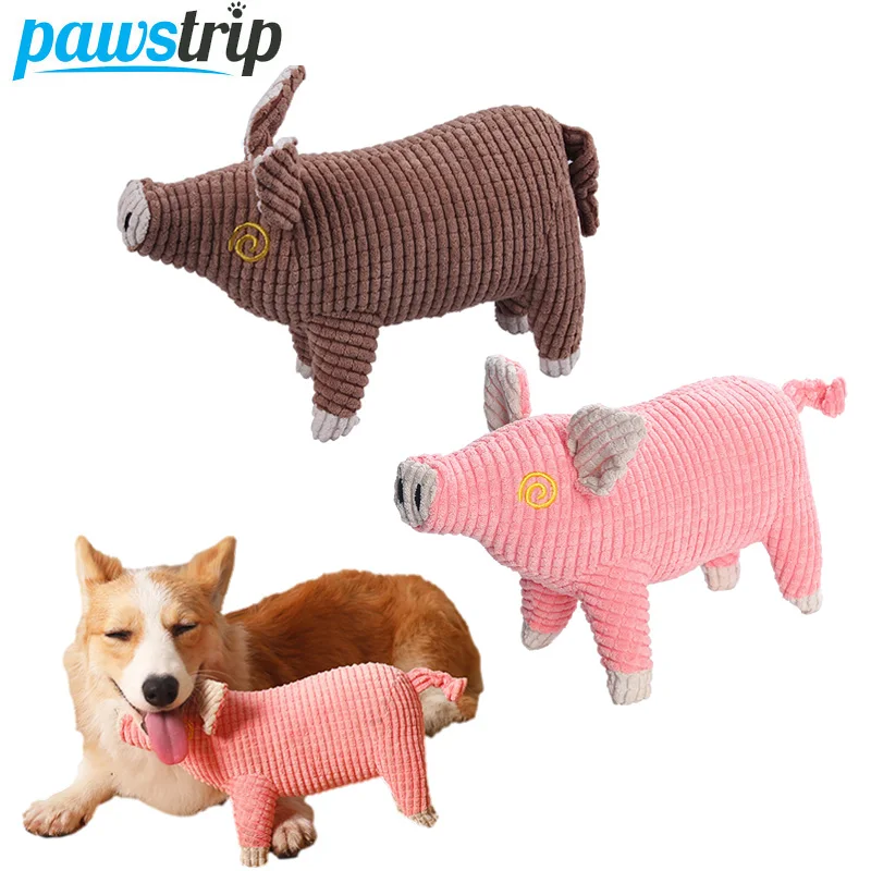 

Cartoon Interactive Dog Toys Stuffed Toys Sound Puppy Squeak Chew Toy Pet Molar Toys Dog Teeth Clean Toy Pets Accessories