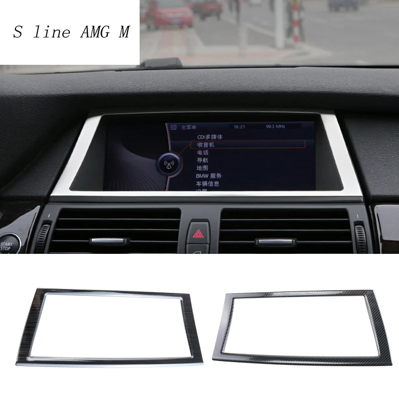 Автомобильный Стайлинг из углеродного волокна навигационная декоративная рамка