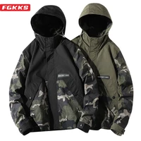 fgkks men camouflage jacket 2021 new jacket spring autumn windbreaker hoodie zipper waterproof jacket tops male
