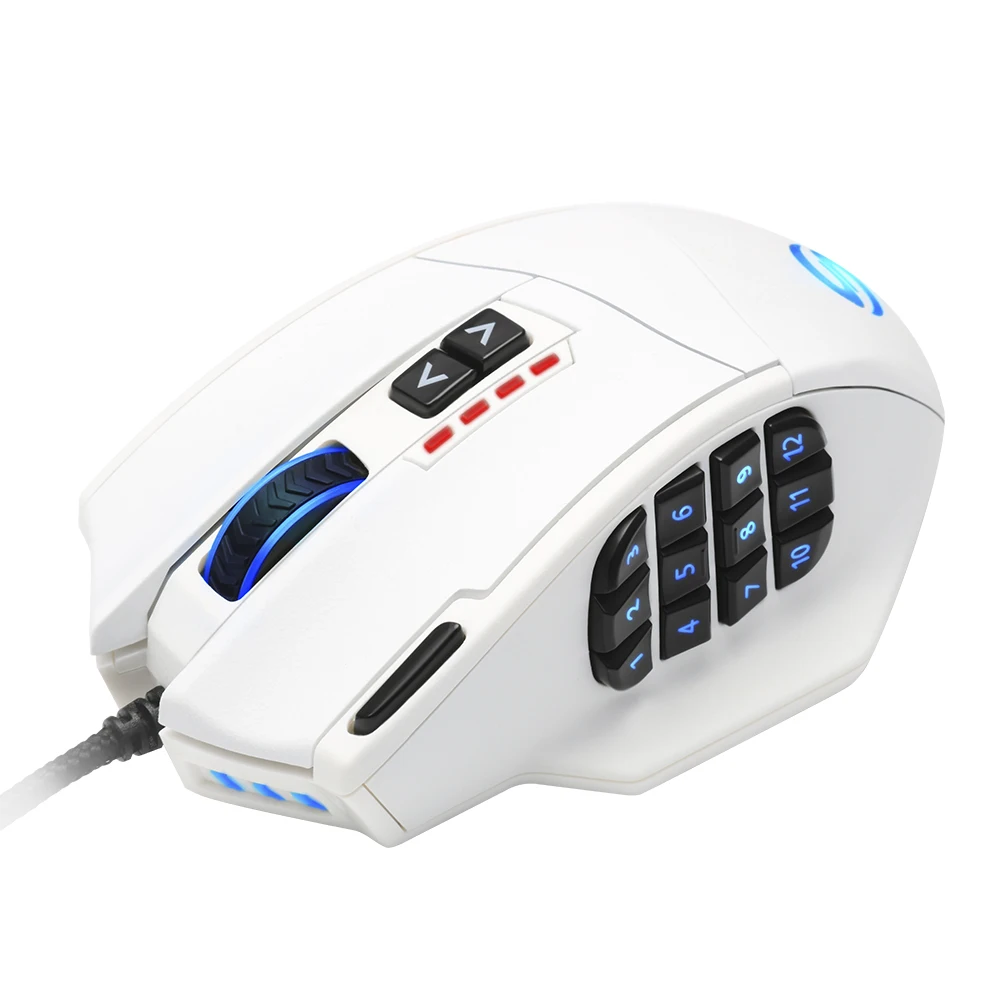 Rocketek USB Проводная игровая RGB мышь 16400 dpi 19 кнопок программируемые Игровые мыши с