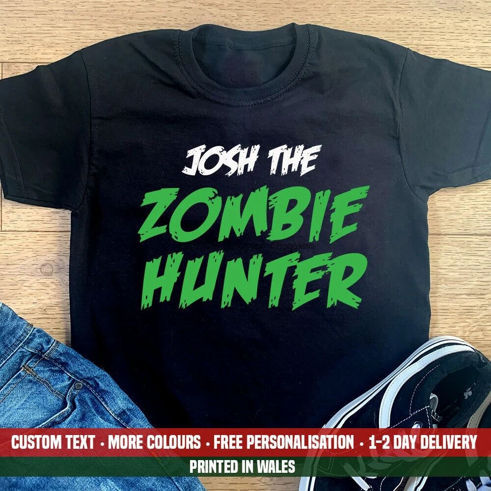 Детская футболка с именем зомби охотника Забавный костюм на Хэллоуин Топ |