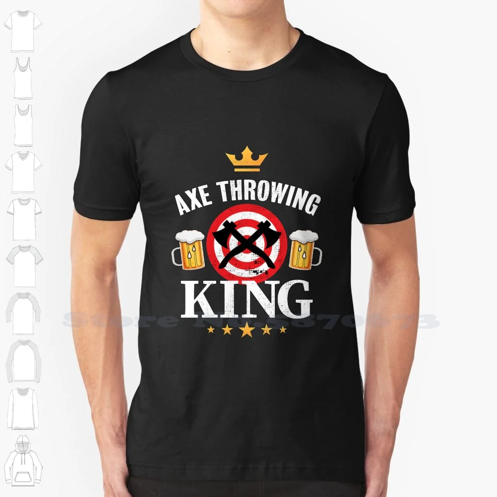

Funny Axe Throwing Design Axe Throwing King Axe Thrower Gift Idea Black White Tshirt For Men Women Axe Throwing Axe Hatchet