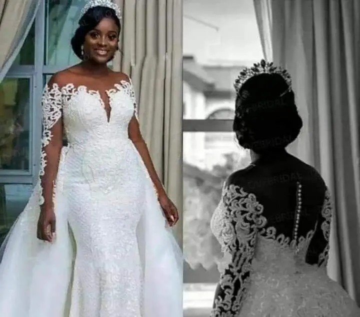 Свадебное Платье Vestidos De Noiva с глубоким v-образным вырезом и длинным рукавом, свадебное платье 20190611