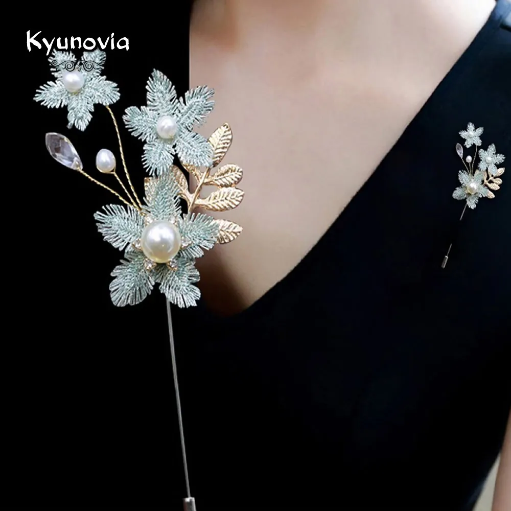 Женские цветочные булавки и броши Kyunovia значок на лацны брошь в форме цветка из
