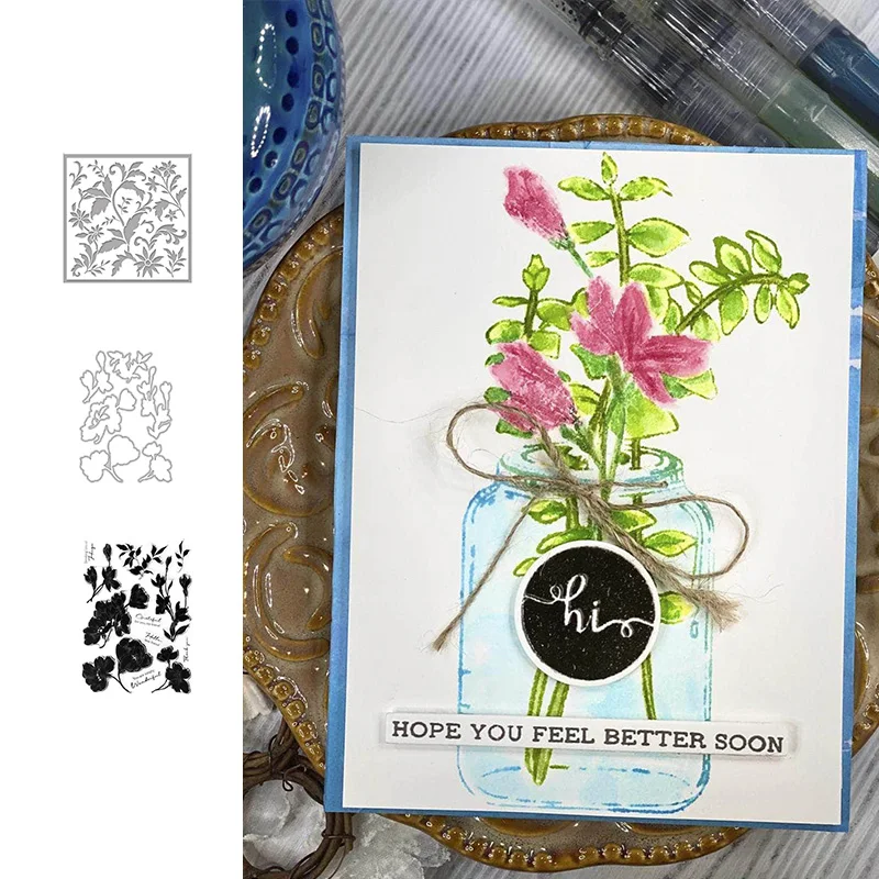 

Flowers and leaves Cutting Dies Scrapbook Diary Decoration Stencil Embossing Template DIY Greeting Card Handmade New Metal