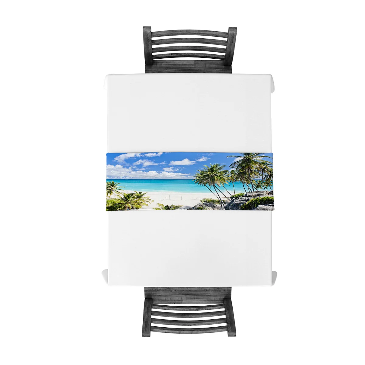 Пляжный лес тропические деревья небо стол бегунок комод шарфы кухонный бегуны