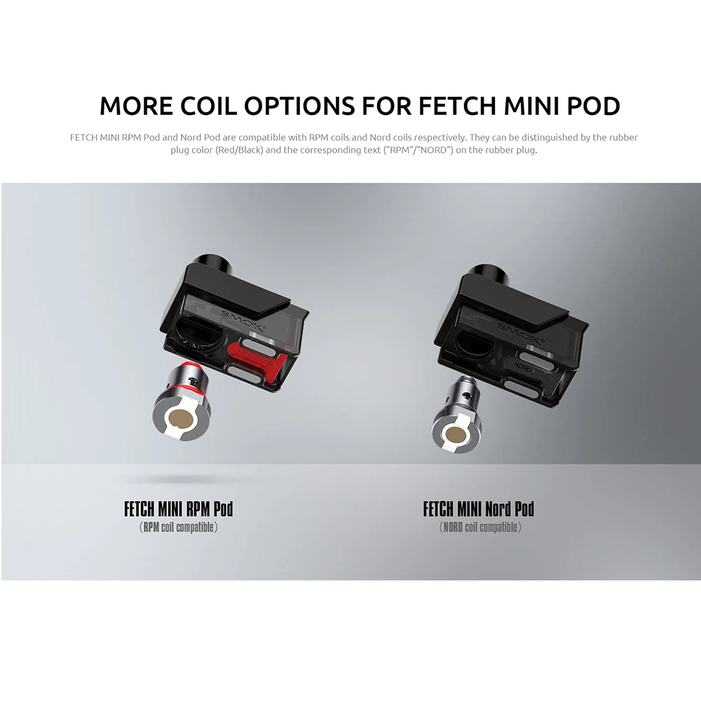 SMOK Fetch Mini Pod Vape Kit акриловая Версия 3 7 мл картридж 1200 мАч батарея об/мин сетка 0.4ohm Nord