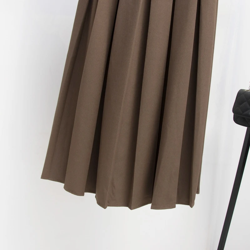 Корейские элегантные шикарные однотонные плиссированные юбки Nomikuma с высокой