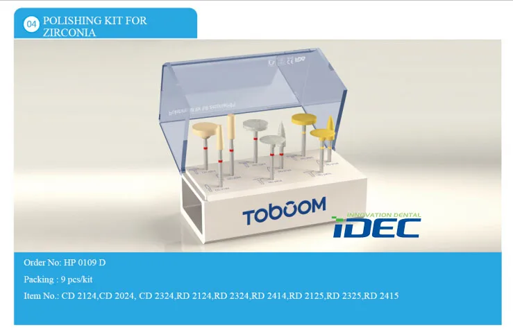 Набор для полировки зубов из циркония керамическая полировка HP0109D 9 шт./комплект |