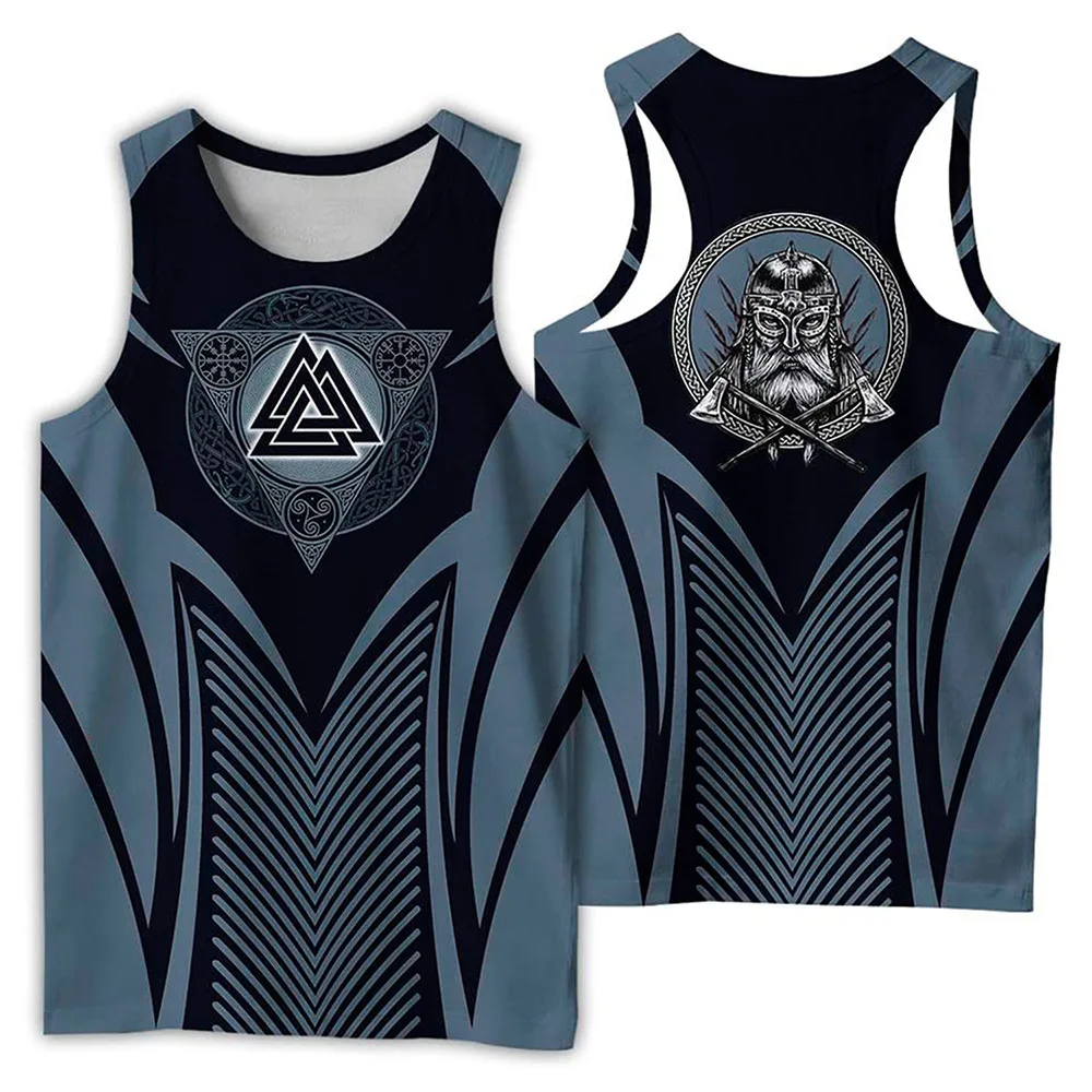 

New 3D Printing Viking Myth Fashion Men Women Tracksuits Crewneck Hip Hop Vest Size S-5XL Mesh Top